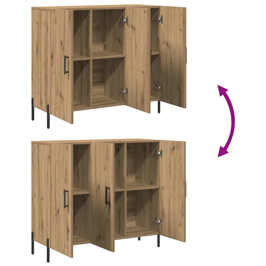 Buffet Chêne artisanal 90 x 34 x 80 cm Bois d'ingénierie - 11