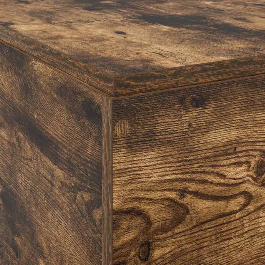 Cadre de lit avec rangement Chêne fumé 140 x 190 cm - 12