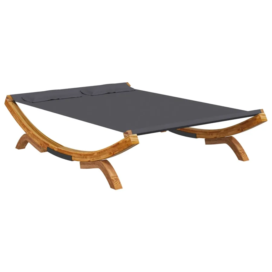 Lit de repos extérieur 165x188,5x46 cm Bois courbé Anthracite - 2