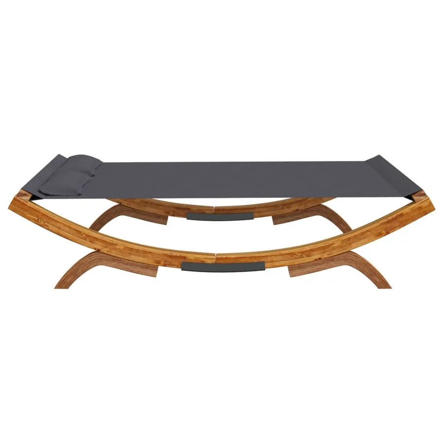 Lit de repos extérieur 165x188,5x46 cm Bois courbé Anthracite - 3
