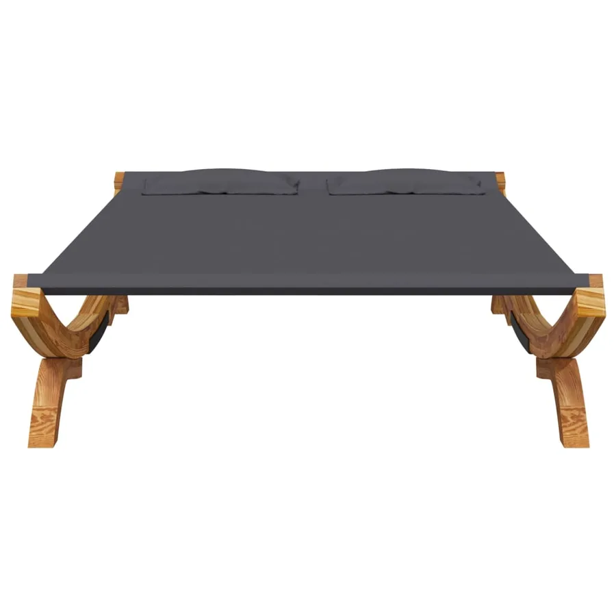 Lit de repos extérieur 165x188,5x46 cm Bois courbé Anthracite - 4