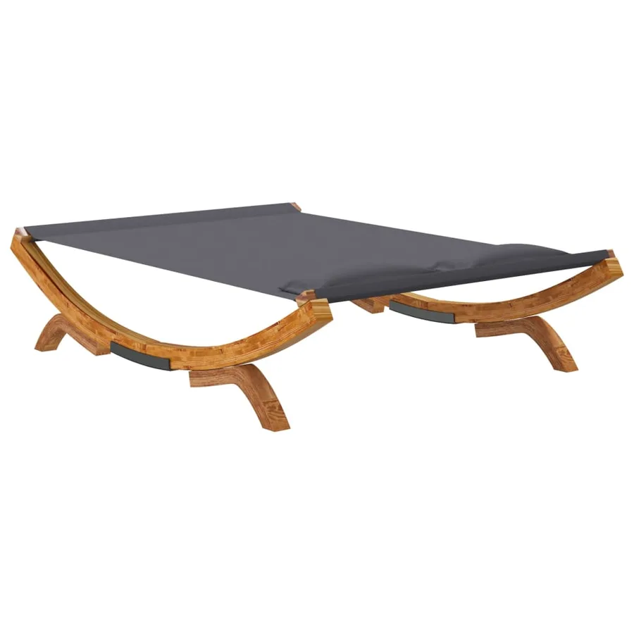 Lit de repos extérieur 165x188,5x46 cm Bois courbé Anthracite - 5