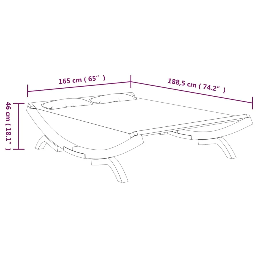 Outdoor daybed 165x188.5x46 cm Bentwood Anthracite - 6