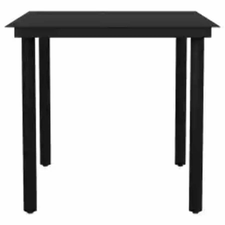 Ensemble à manger jardin 5pcs marron poly rotin verre - 7