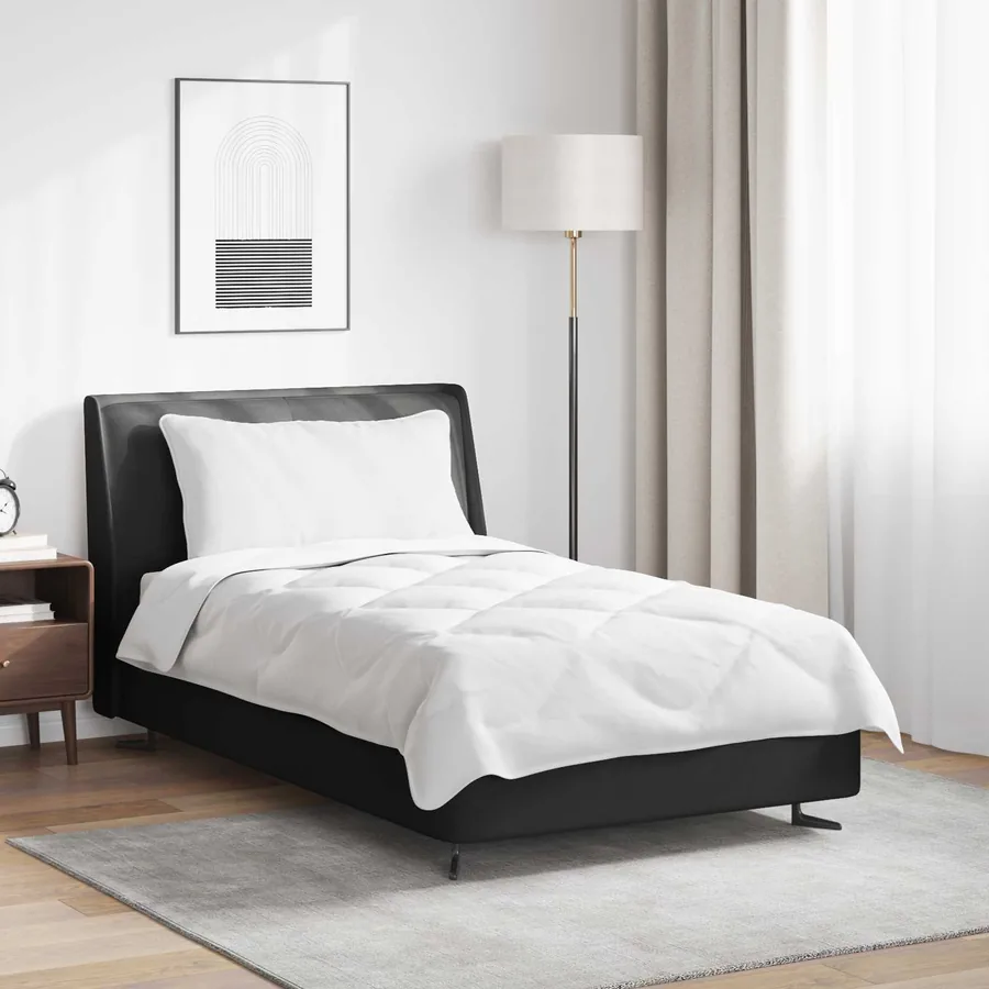 Ensemble de Duvet avec oreiller 2 pcs Blanc Microfibre