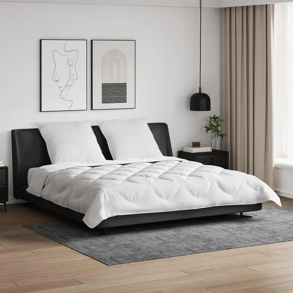 Couette avec Oreillers avec oreiller 3 pcs Blanc Microfibre