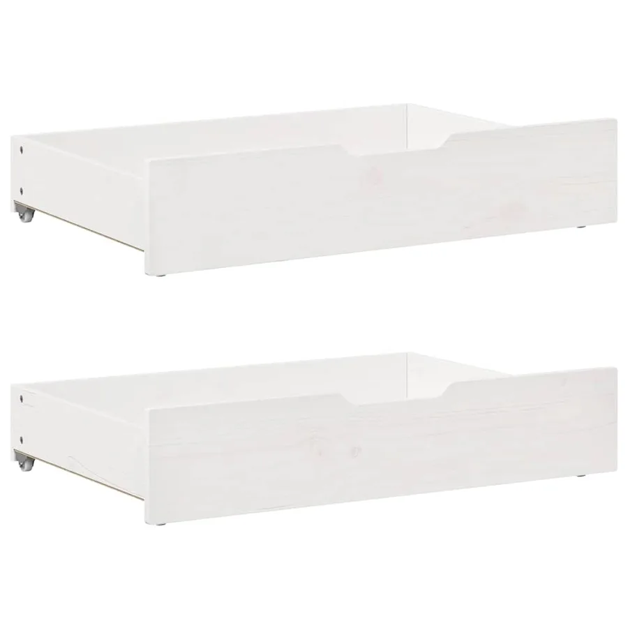 Lit de jour et tiroirs sans matelas blanc 90x200 cm bois massif - 5