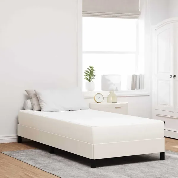 Matelas de Lit avec matelas Crème 90 x 200 cm tissu