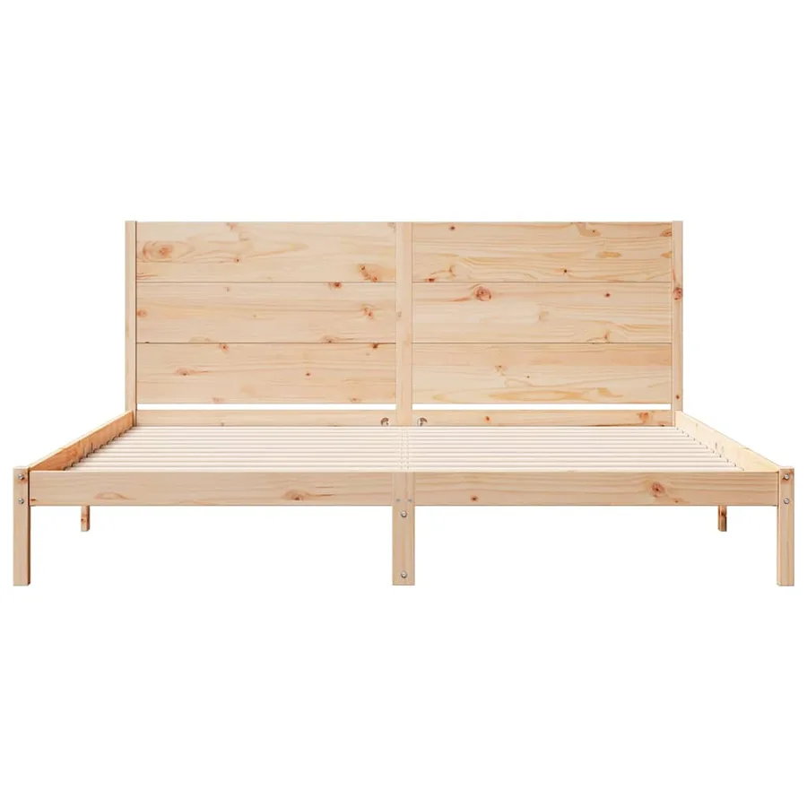 Cadre de lit extra long sans matelas 200x220 cm bois massif - 4