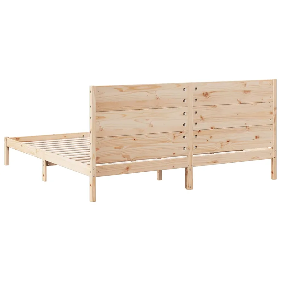 Cadre de lit extra long sans matelas 200x220 cm bois massif - 6