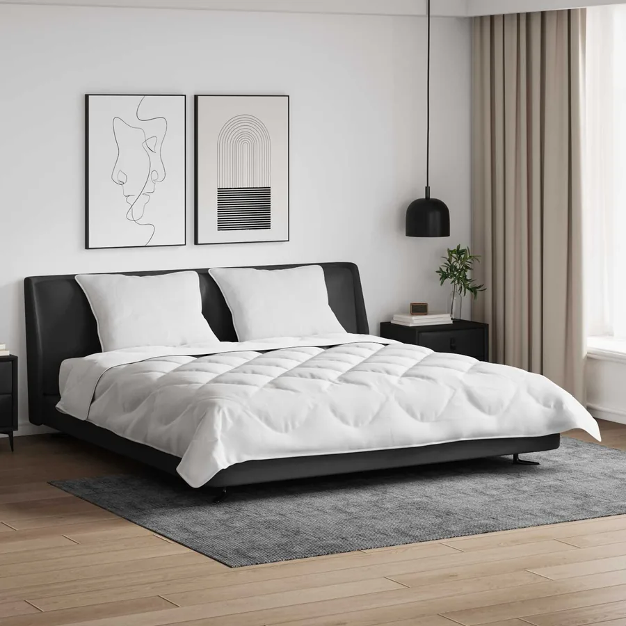 Couette avec oreiller 3 pcs Blanc Microfibre