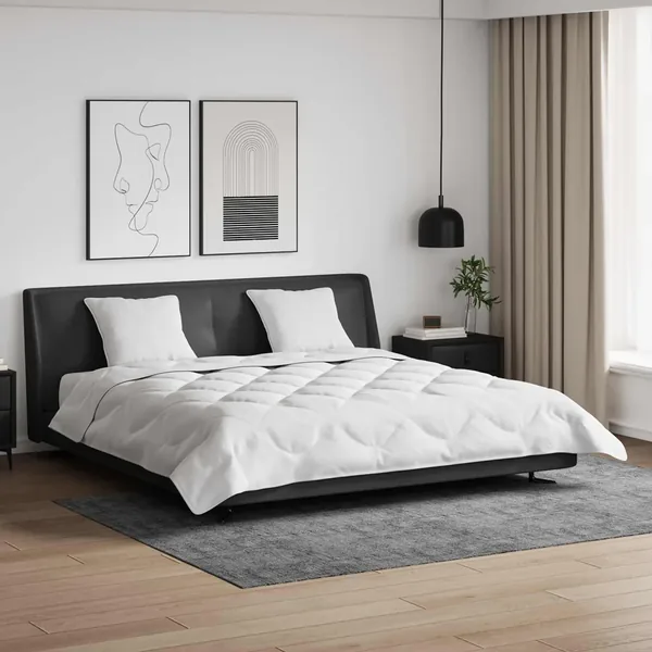 Couette avec oreiller 3 pcs Blanc Microfibre