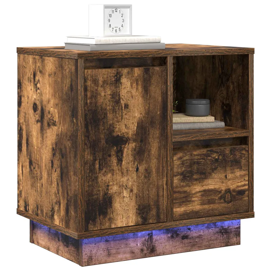 Cabinet de chevet 2 pcs Chêne fumé 50 x 34,5 x 50 cm. - 2