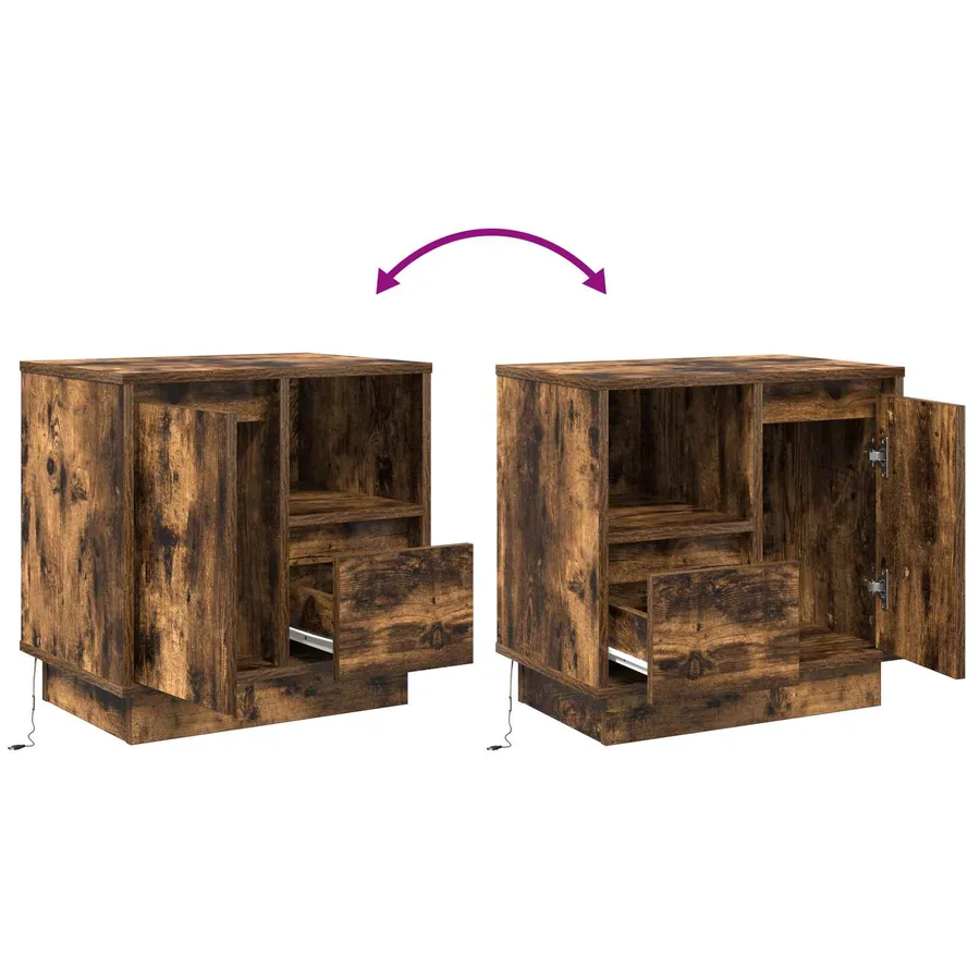 Cabinet de chevet 2 pcs Chêne fumé 50 x 34,5 x 50 cm. - 7