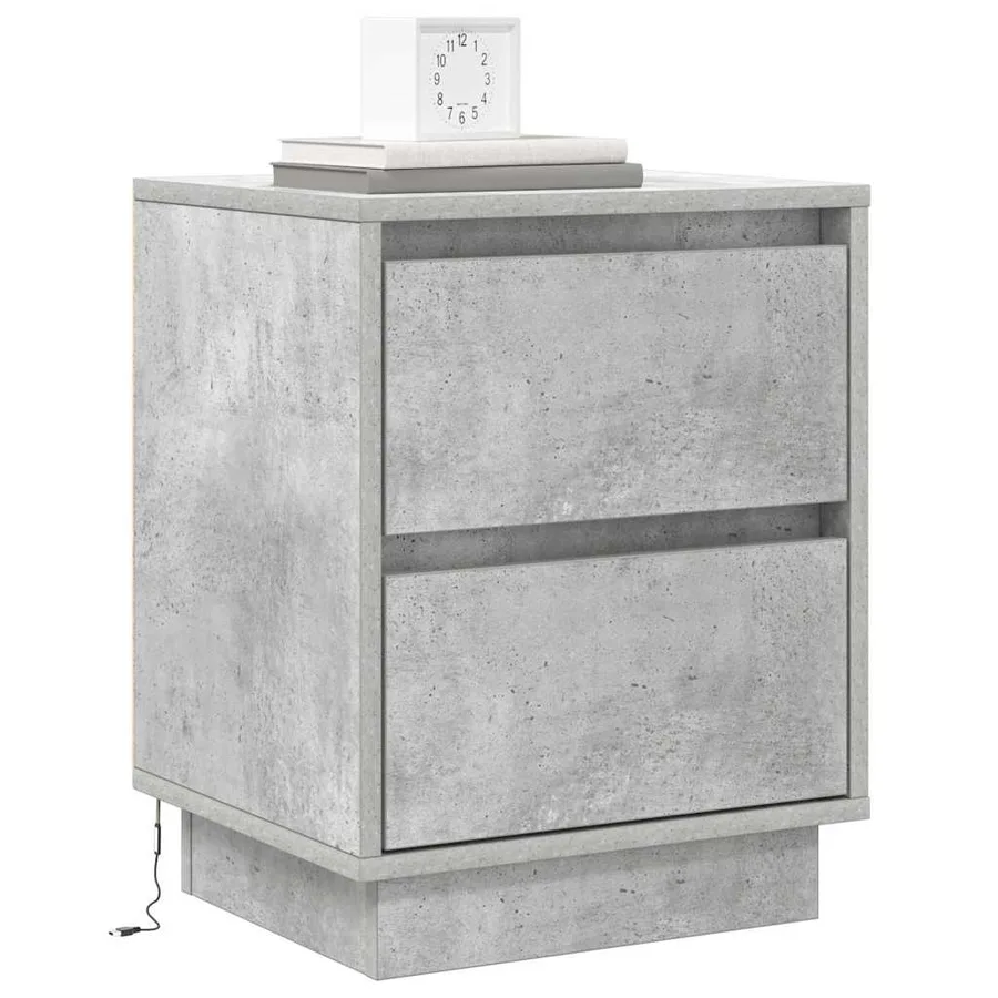 Cabinet de chevet 2 pcs Gris béton 39 x 34,5 x 50 cm - 3
