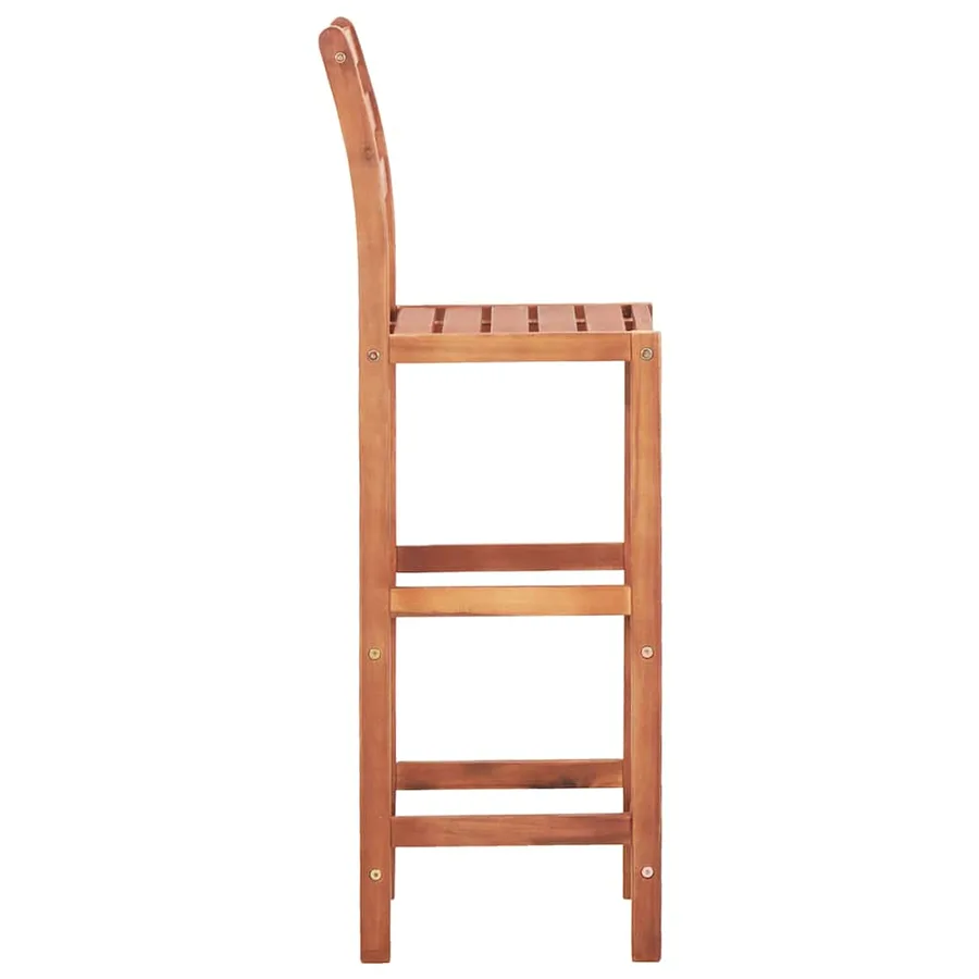 Chaises de bar lot de 2 bois d'acacia solide - 4