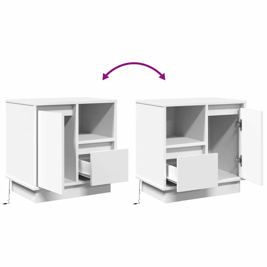 Cabinet de chevet avec tiroir 2 pcs Blanc 50 x 34,5 x 50 cm. - 15