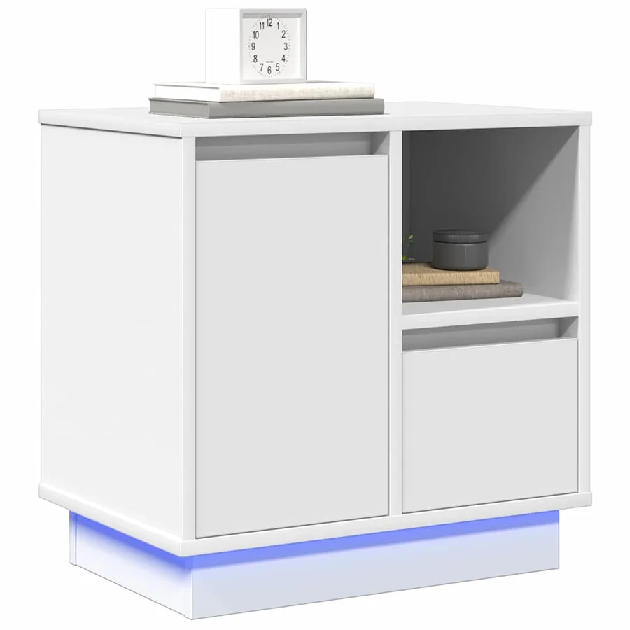Cabinet de chevet avec tiroir 2 pcs Blanc 50 x 34,5 x 50 cm. - 3