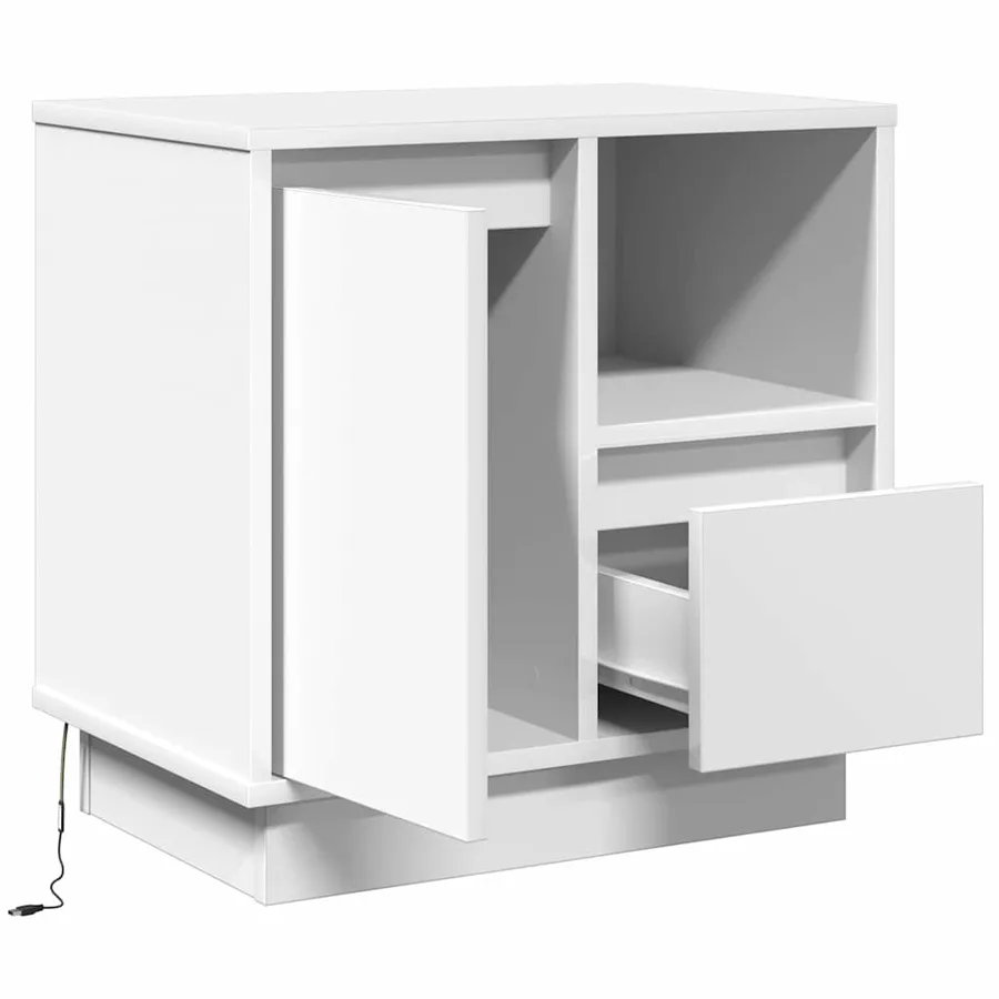 Cabinet de chevet avec tiroir 2 pcs Blanc 50 x 34,5 x 50 cm. - 7