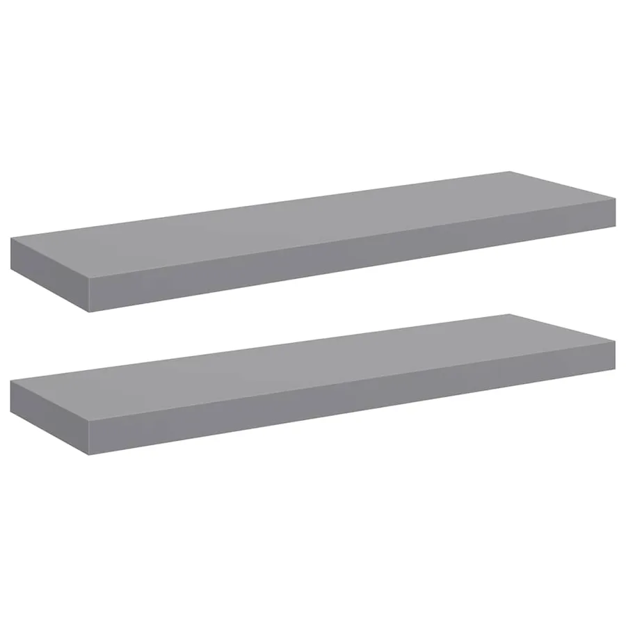 Étagères murales flottantes 2 pcs gris 80x23,5x3,8 cm MDF - 2