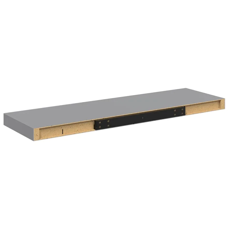 Étagères murales flottantes 2 pcs gris 80x23,5x3,8 cm MDF - 9