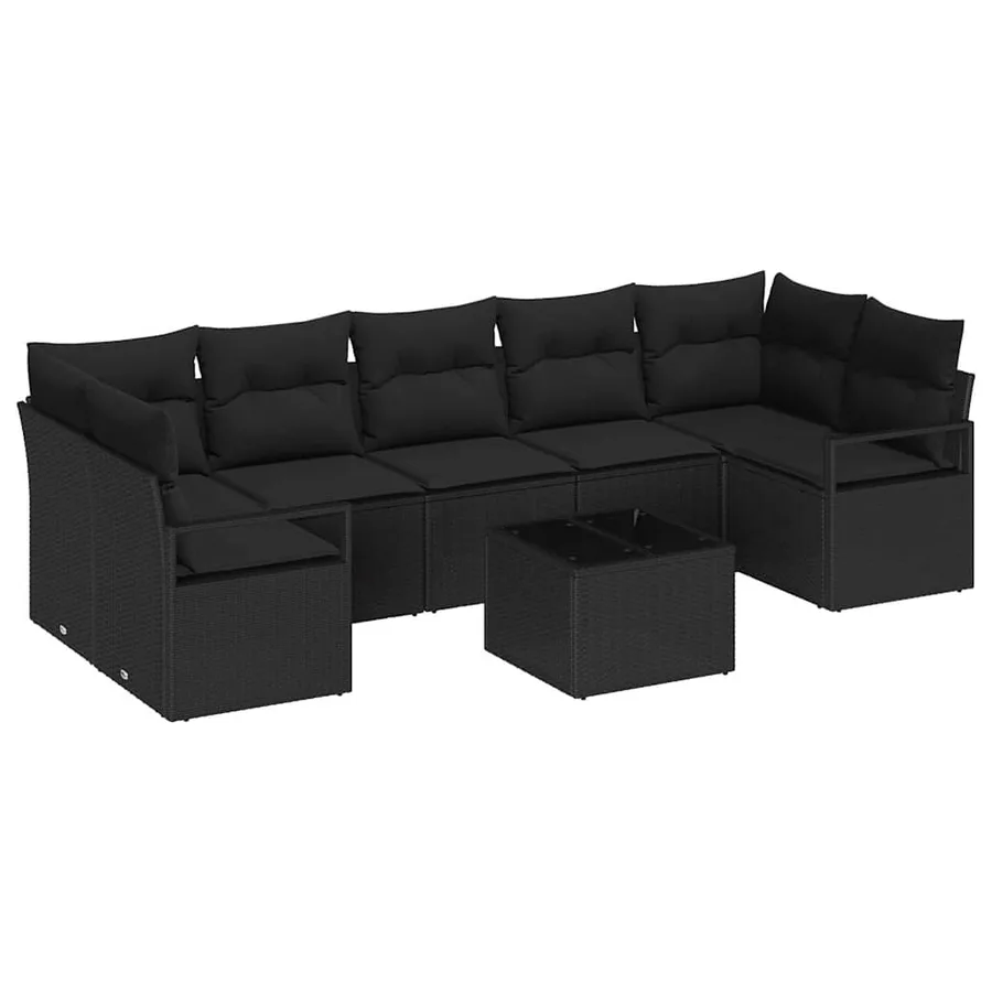 Ensemble de Canapés 8 pcs Noir polyrotin - 2