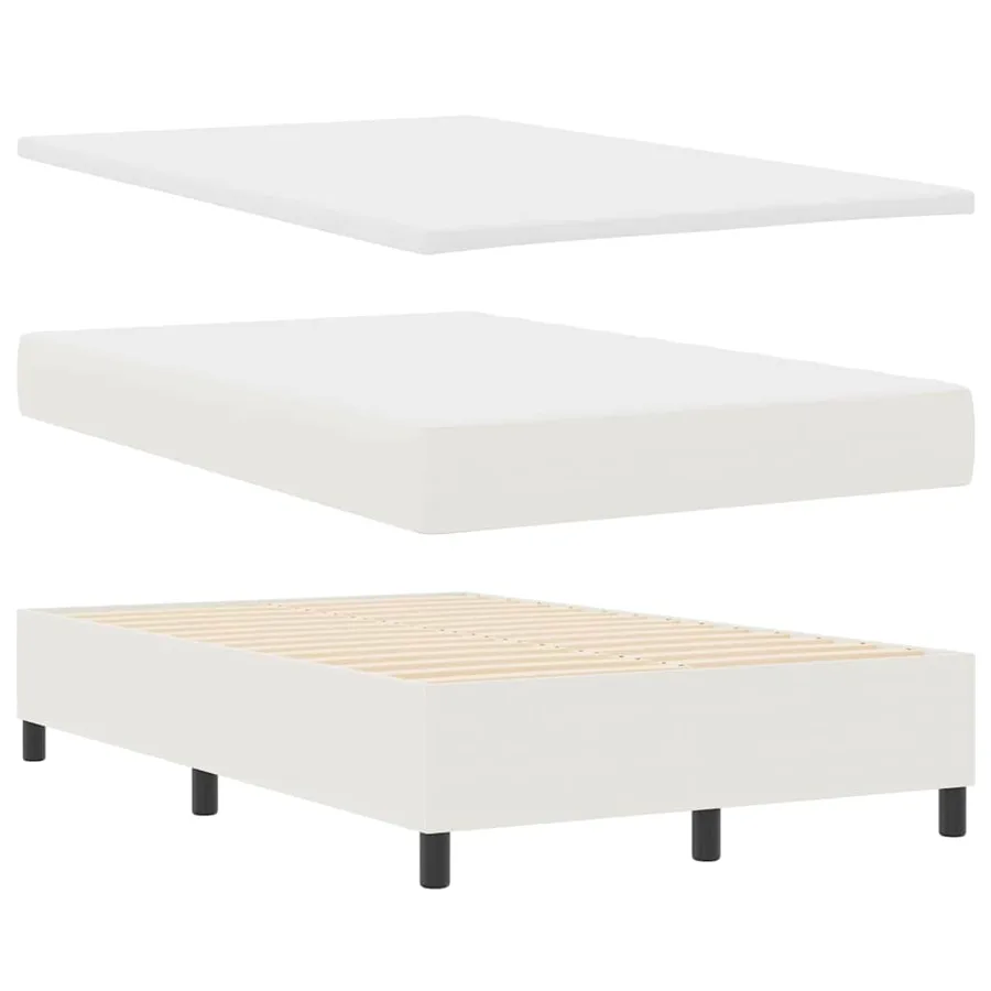 Lit à ressort LED avec tête de lit Crème et Blanc 120 x 190 cm - 6
