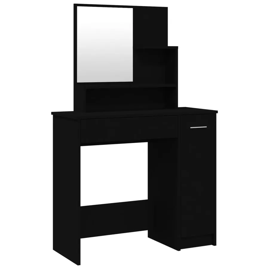 Coiffeuse avec miroir noir 86,5x35x136 cm - 2