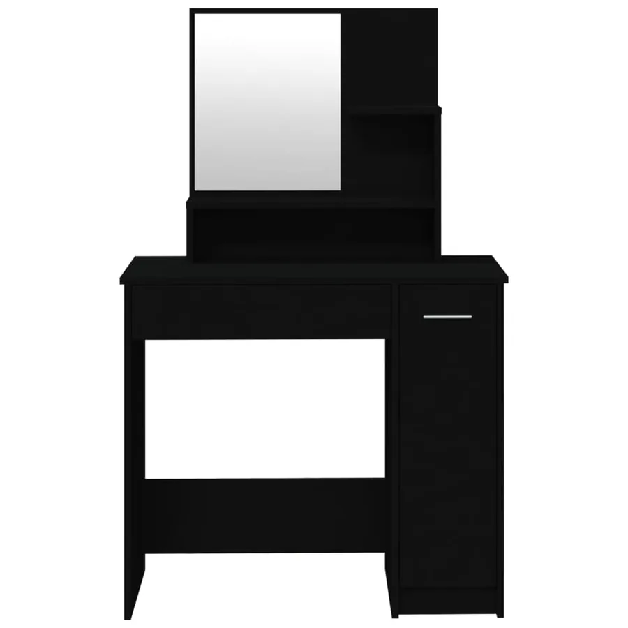 Coiffeuse avec miroir noir 86,5x35x136 cm - 6