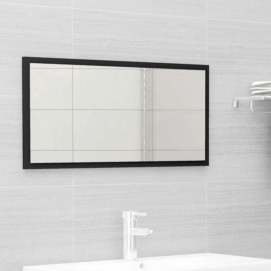 Ensemble de meubles salle de bain 2 pcs noir bois d'ingénierie - 6