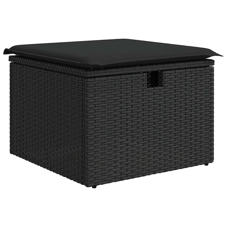 Ensemble de canapé de jardin avec coussin 6 pcs Noir polyrotin - 7