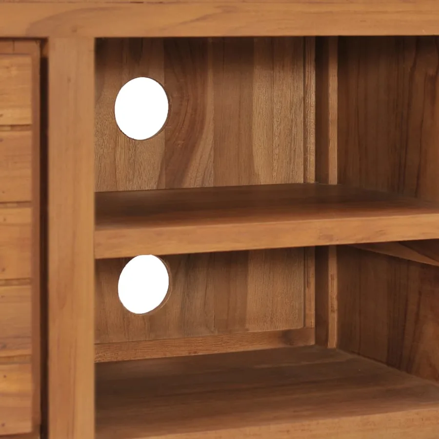 Meuble TV 110x30x40 cm Bois de teck massif - 7