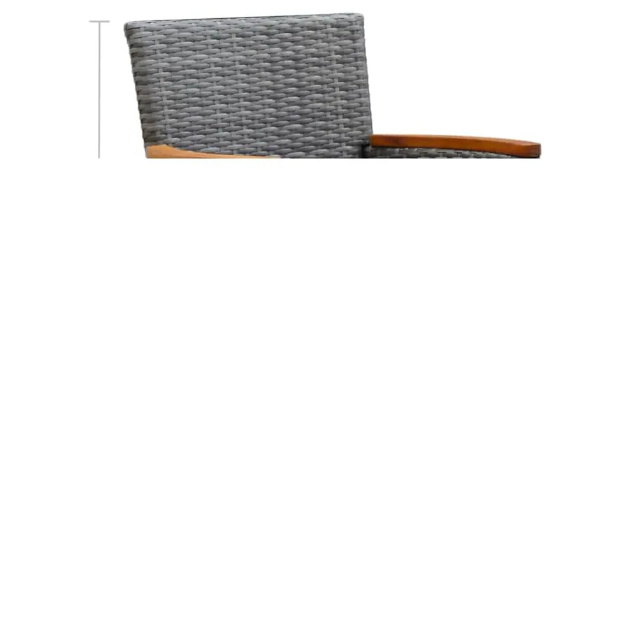 Ensemble à manger de jardin coussins 5pcs Résine tressée Gris - 11
