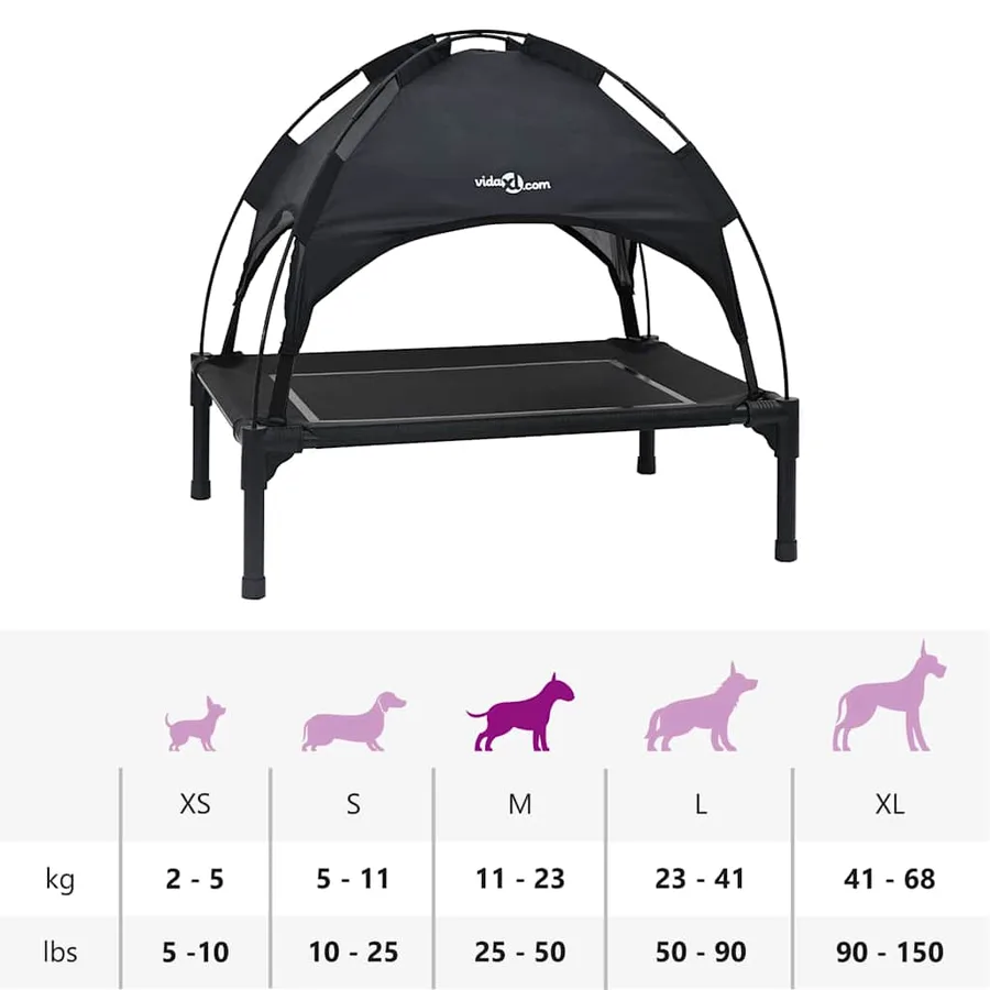 Lit pour Chien Noir 71 x 64 x 71 cm Acier - 11