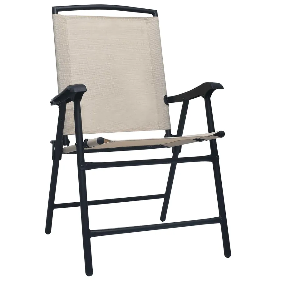 Chaises de jardin pliables lot de 2 Textilène Crème - 2