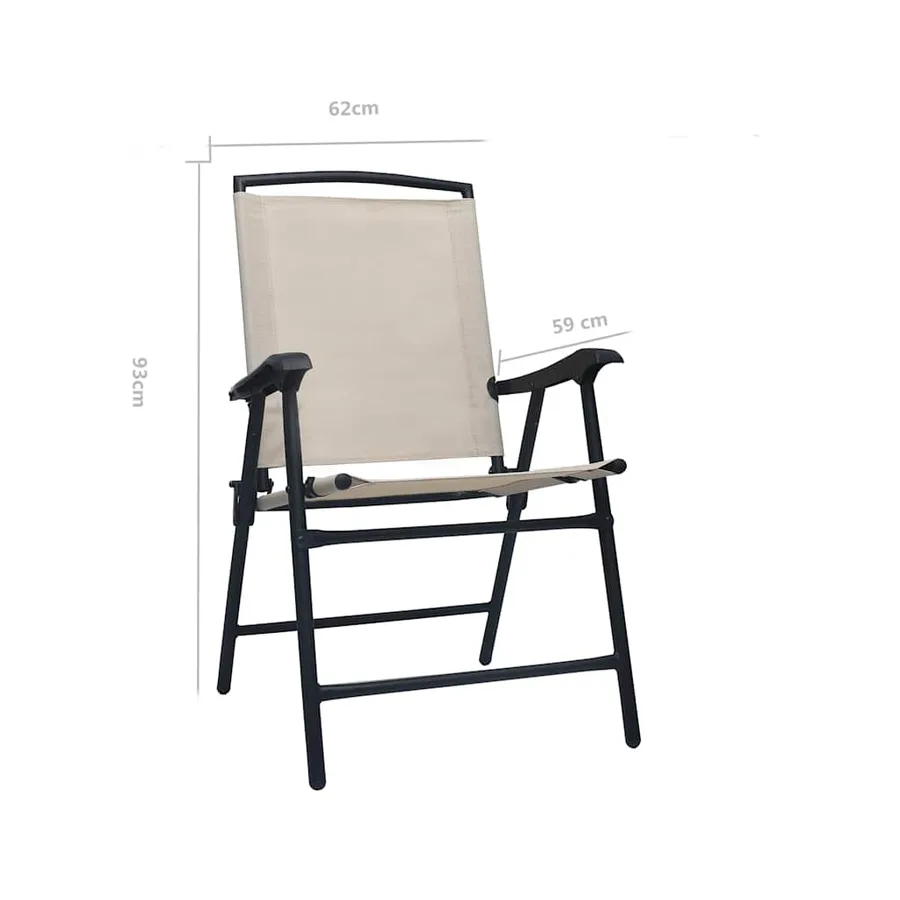 Chaises de jardin pliables lot de 2 Textilène Crème - 9