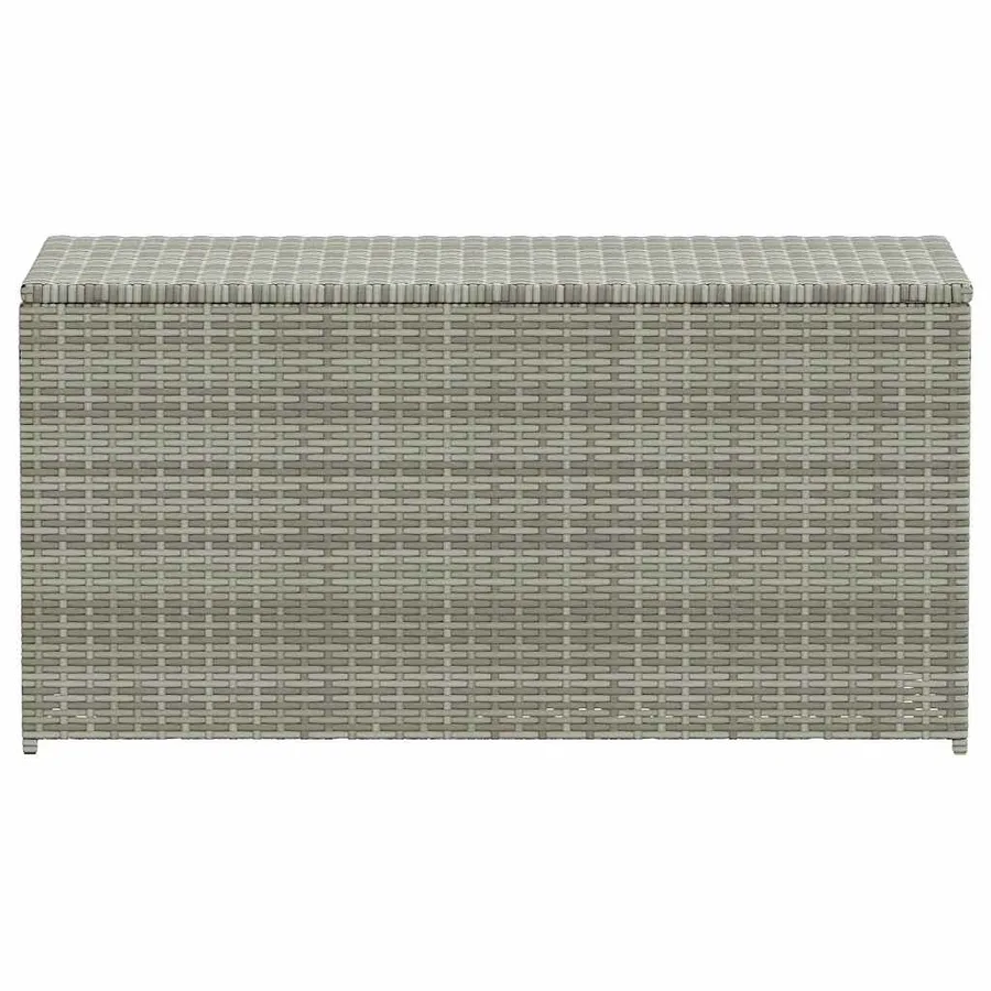 Boîte de rangement de jardin résine tressée 100x50x50 cm gris - 4