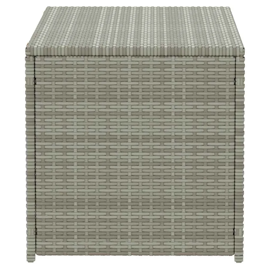 Boîte de rangement de jardin résine tressée 100x50x50 cm gris - 5