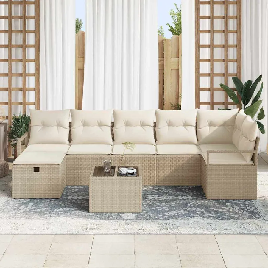 Ensemble de Canapés avec coussin 4 pcs polyrotin - 3