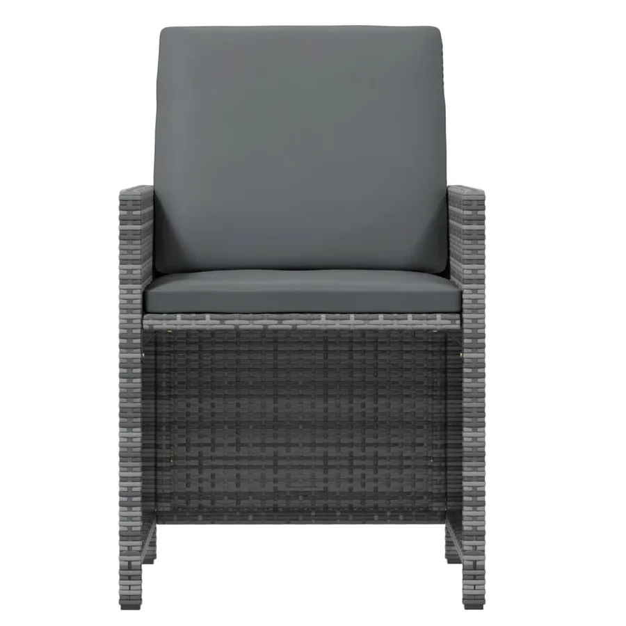 Ensemble à manger de jardin coussins 21 pcs Gris Résine tressée - 6