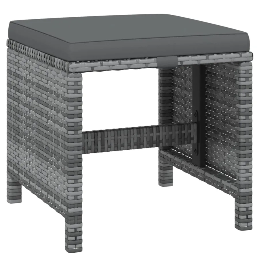 Ensemble à manger de jardin coussins 21 pcs Gris Résine tressée - 8