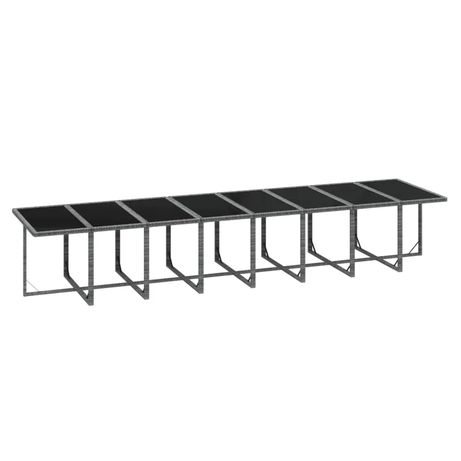 Ensemble à manger de jardin 17 pcs et coussins résine tressée - 7