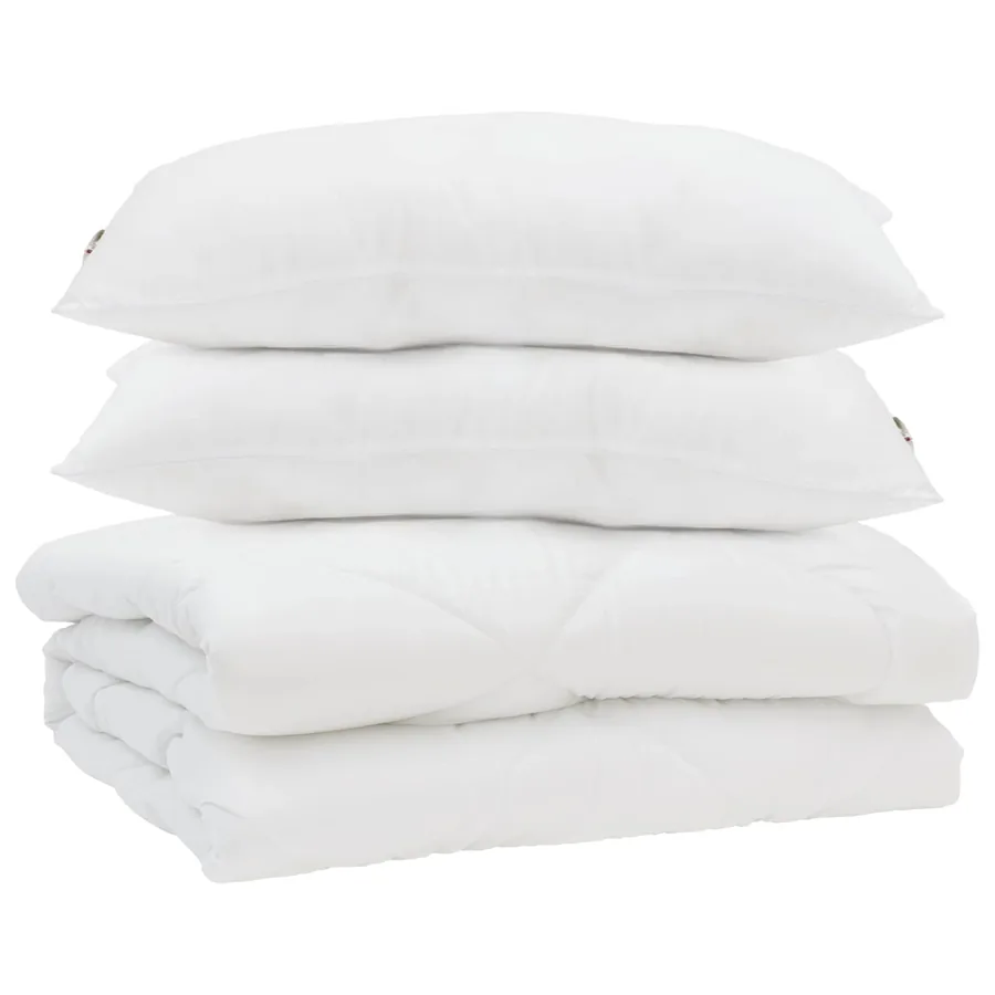 Couette avec oreiller 3 pcs Blanc Microfibre - 2