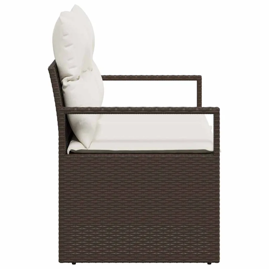 Canapé de jardin avec coussin 120 x 62 x 69 cm polyrotin - 6