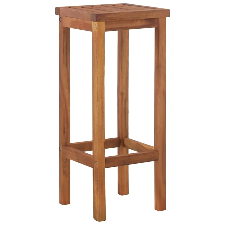 Tabourets de bar lot de 4 bois massif d'acacia - 3