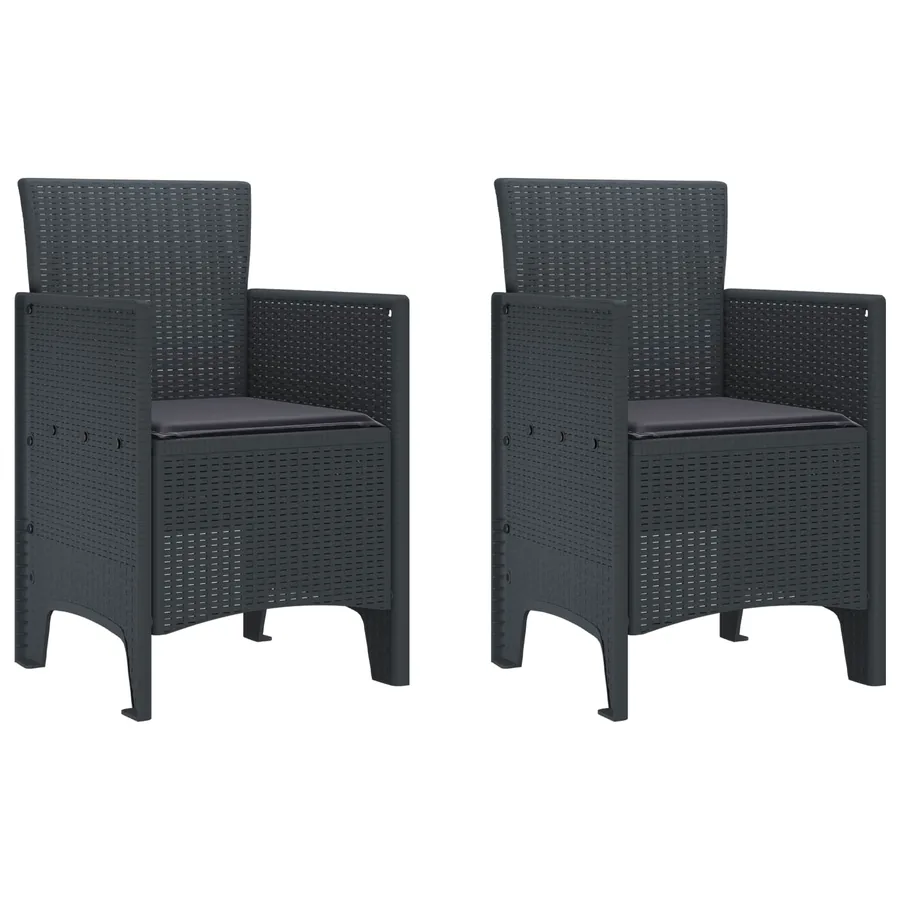 Chaise de jardin 2 pcs Anthracite 53 x 49 x 85 cm Polypropylène