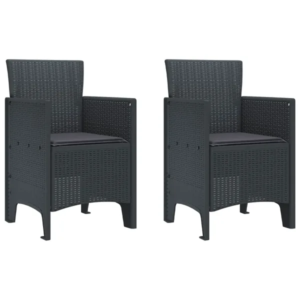 Chaise de jardin 2 pcs Anthracite 53 x 49 x 85 cm Polypropylène