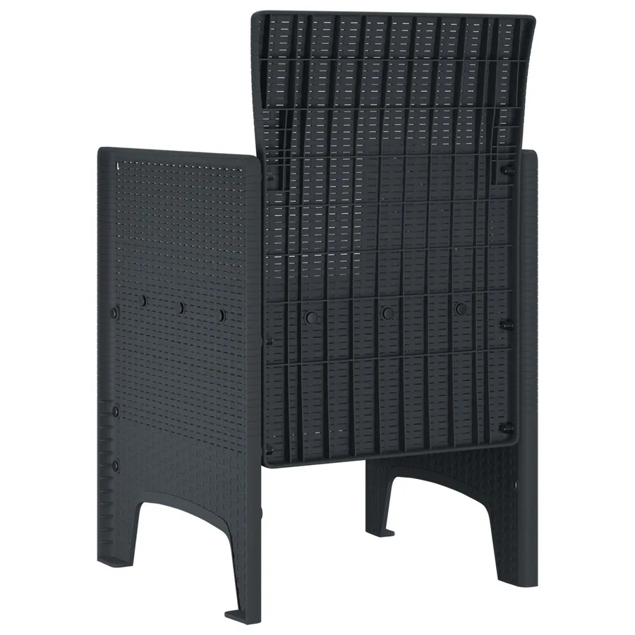 Chaise de jardin 2 pcs Anthracite 53 x 49 x 85 cm Polypropylène - 5