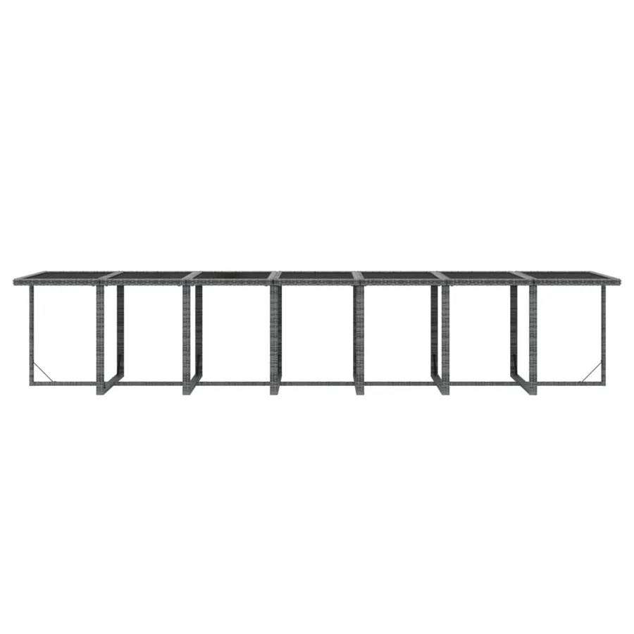 Ensemble à manger de jardin coussins 15 pcs Résine tressée Gris - 8