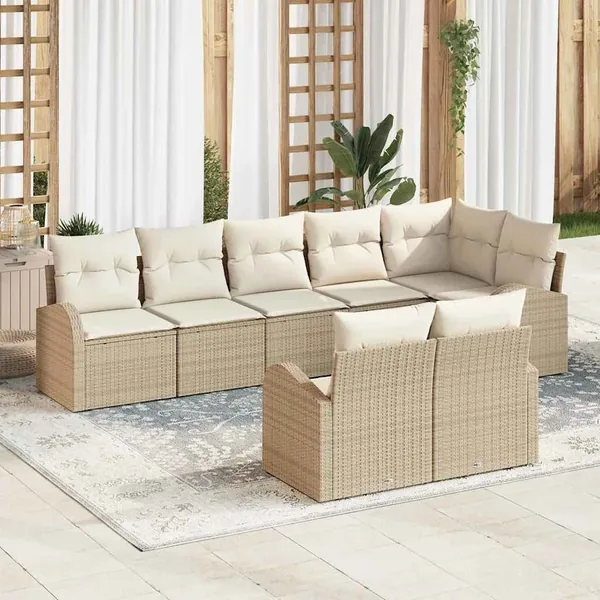 Ensemble de canapé de jardin Beige et crème 55 x 55 x 37 cm